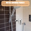 Healeved 3370106LNI Silver Wall Mount Bathtub Shower Faucet with 2