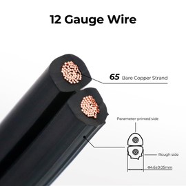 FIRMERST 12/2 Low Voltage Landscape Wire 50 Feet, ETL Listed, Pure Copper, Direct Burial