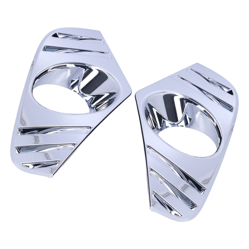 Pair Chrome Front Fog Light Cover Lamp Trims Paste Mounting