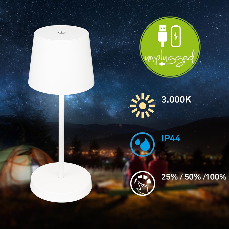 BRILONER Wireless LED Table Lamp, Dimmable Bedside Lamp, Touch Desk