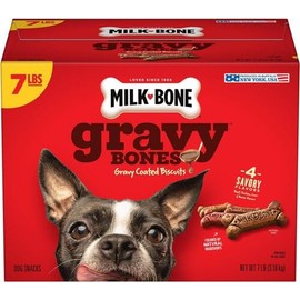 TRIJIGIT Gravy Bones Dog Treats with 4 Savory Meat Flavors Coated in Gravy, 7 Pound +Compatible for Milk-Bone