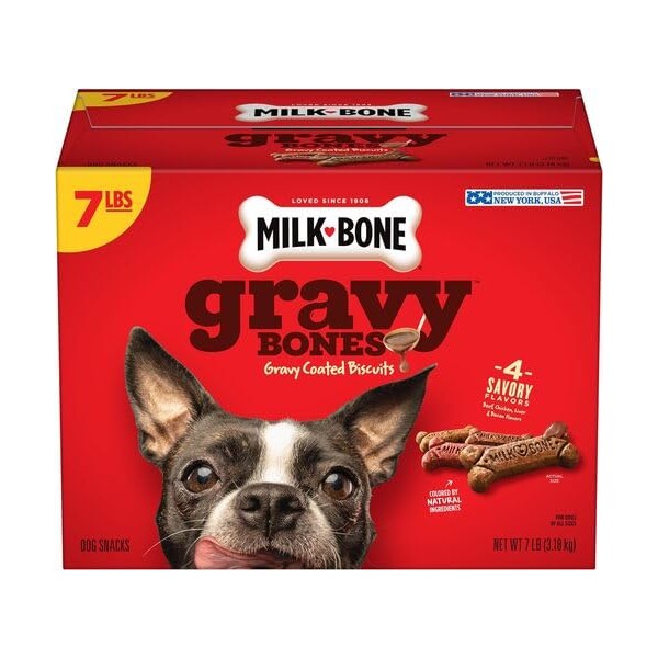 TRIJIGIT Gravy Bones Dog Treats with 4 Savory Meat Flavors