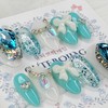 Fresh Mint Handmade Nail Tips - Stiletto M / 프레쉬민트
