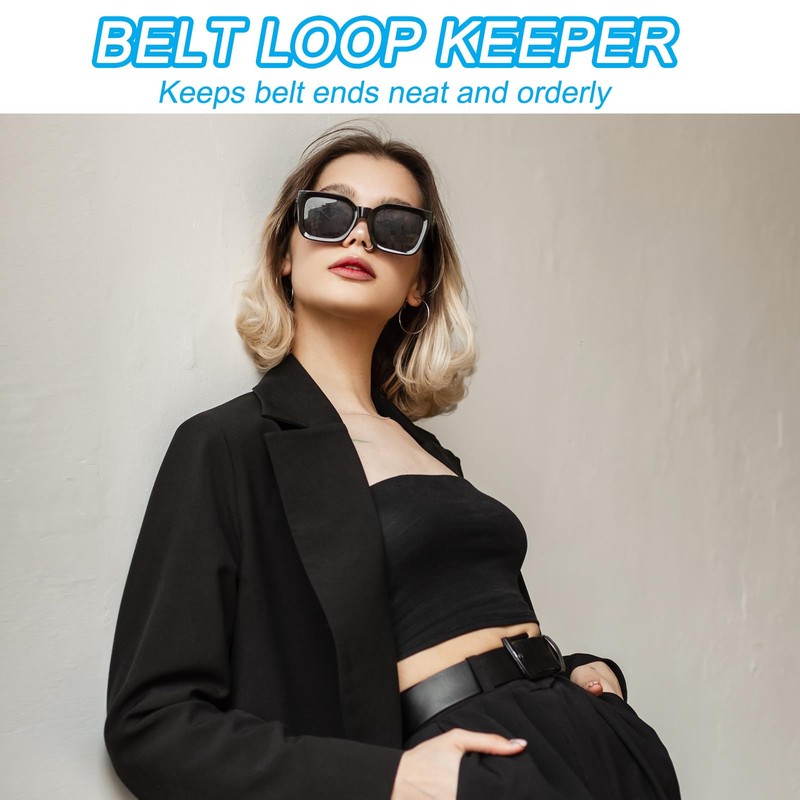 PATIKIL Leather Loop Keeper, 4 Pack Leather Loops Belt Keeper