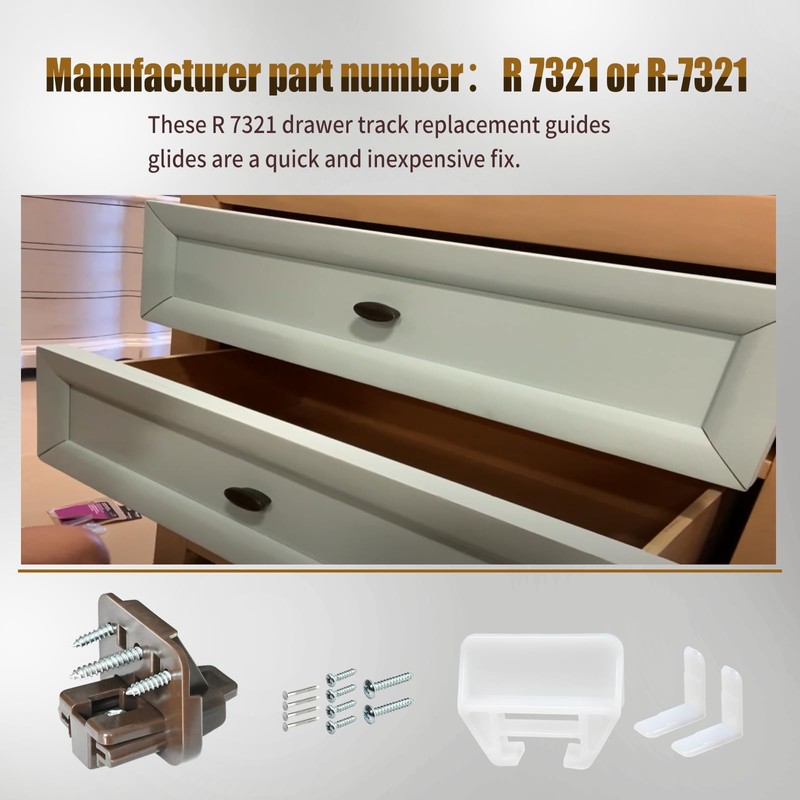 7 Set R 7321 Track Guide and Glides Replacement,Drawer Track