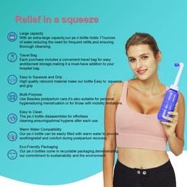 2PCS PACK Portable Bidet Sprayer,450ml Improved Travel Bidet Bottle for Traveling,Home,Camping,Outdoor,Childbirth,Puerpera Use - No Air Lock Bottom Wiper Bottle
