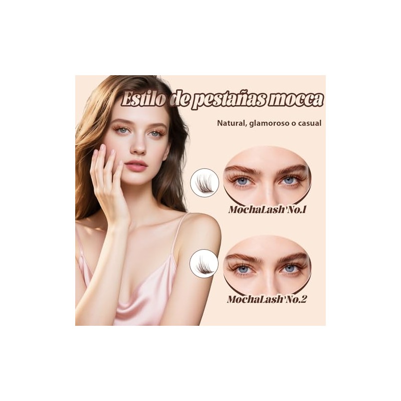 B&Q Pestañas Postizas Kit Completo Marrones Mochalash 01 Extensiones de