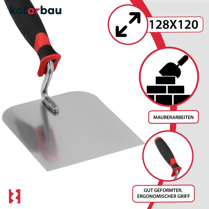 KOTARBAU® Stainless Steel Masonry Trowel 120 x 128 mm Plastering