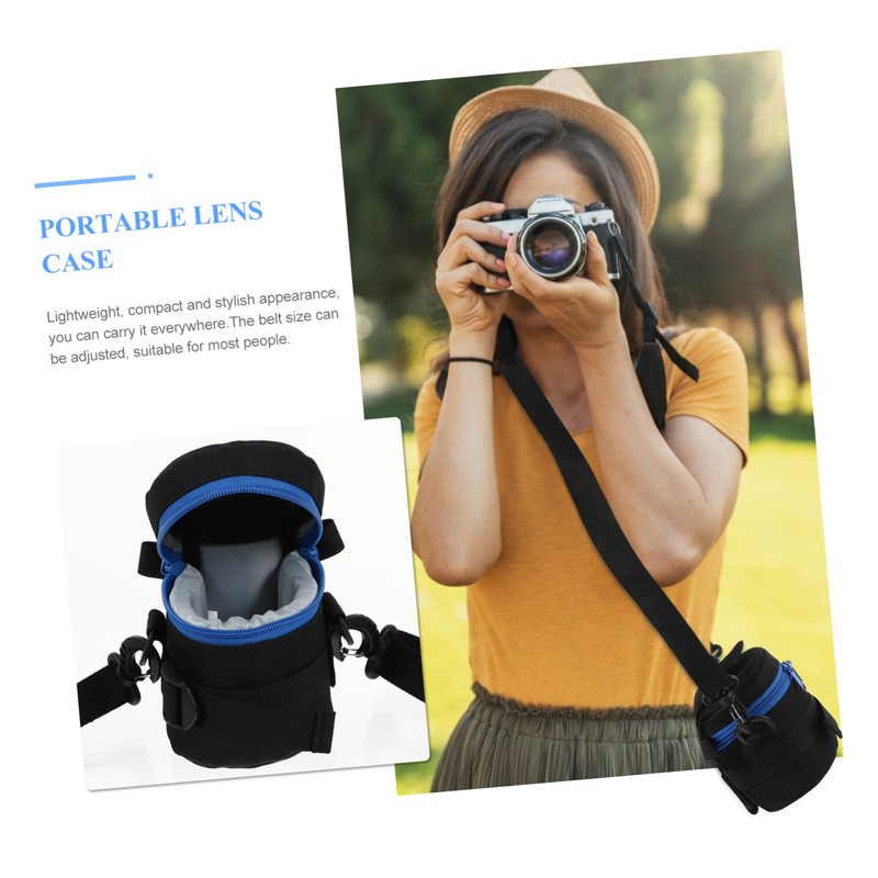 TEHAUX 1Pc Shockproof Camera Lens Bag Portable Photography Accessory Case