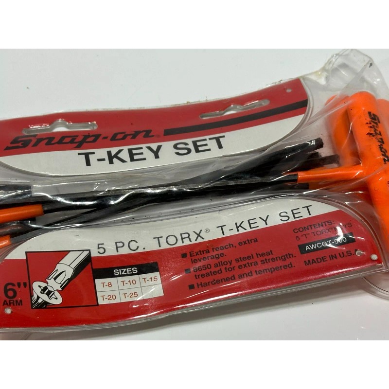Snap-On Tools USA (NOS New) AWCGT-500 5pc ORANGE Torx T-Key