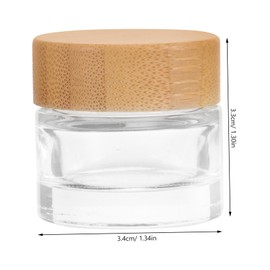 PACKOVE 10G Refillable Cosmetic Jar with Wooden Lid Transparent Glass Lotion Container for Cream Ointments Beads and Travel Use Sealed Storage for Makeup and More