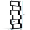 Tangkula 6 Shelf Bookcase, Modern S-Shaped Z-Shelf Style Bookshelf, Multifunctional