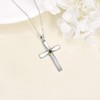 ONEFINITY Cross Necklace 925 Sterling Silver Origami Cross Birthstone Pendant