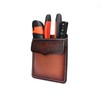 TOURBON Chest Pocket Pencil Case Pen Holder Genuine Leather Trinket