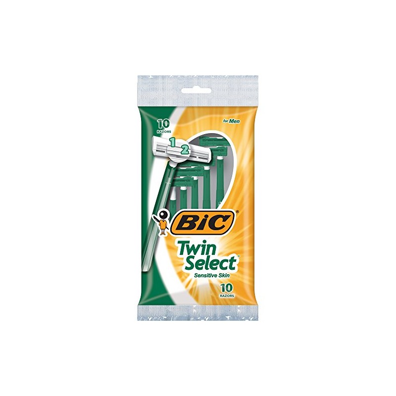 BIC Twin Select Men's Disposable Razor, 10 Count (Pack of