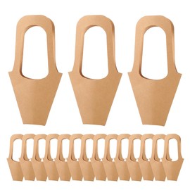 ZAAWUUT Kraft Paper Flowers Bags,20-Pack Bouquet Bags with Handle,Brown Paper Flower Wrapping Bags,Home Decor Flower Shop Packaging Supplies (Small,20)