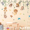 DECOWALL SG2-2419 Climbing Jungle Animals Wall Stickers - Lion, Monkey,