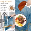 Placemats Set of 6,Blue Gold Marble Table Mats, Abstract Washable