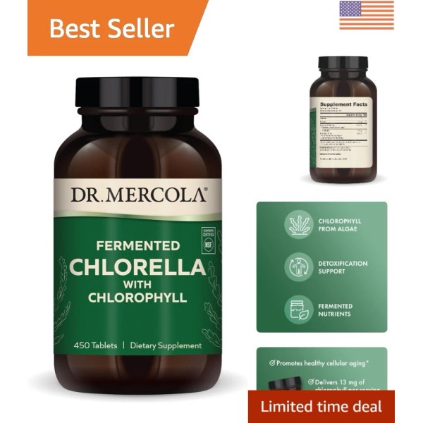 Unbranded Fermented Chlorella 450 Tablets - Non-GMO, Soy & Gluten-Free