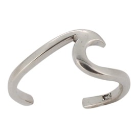 Touch Jewellery 925 Sterling Silver Wave Design Toe Ring