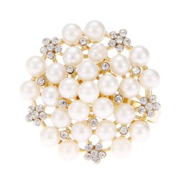 Mtsooning Pack of 6 Napkin Rings for Upscale Western Restaurants Hotel Tableware Silver-Plated Diamonds and Pearl Napkin Buckles, Golden