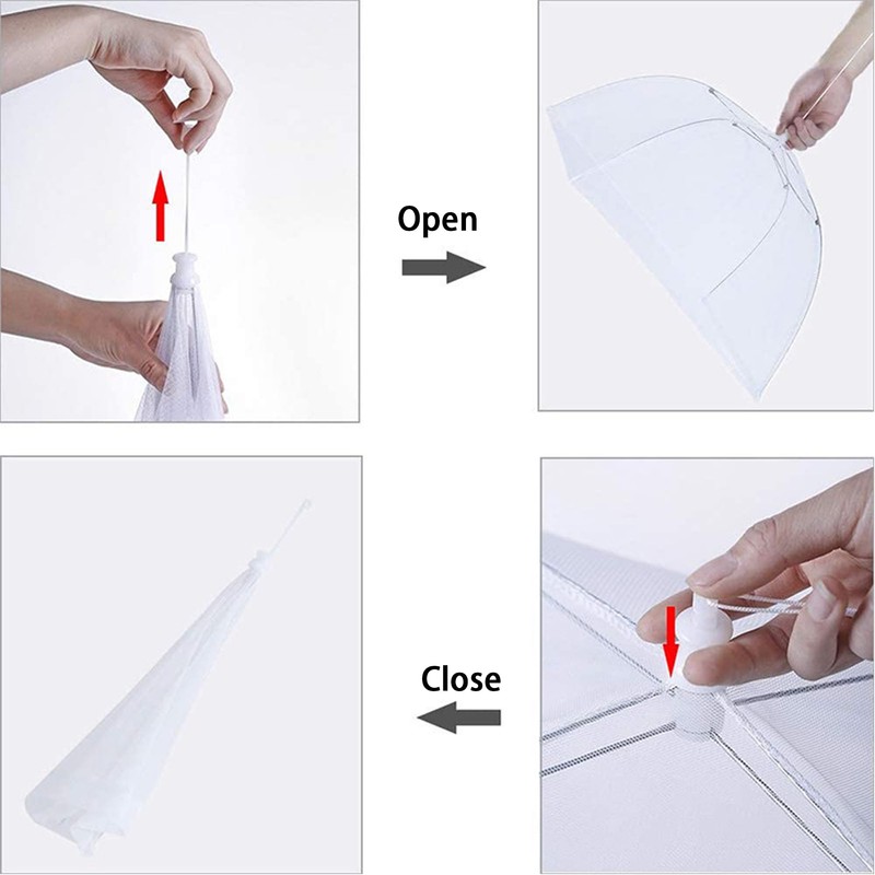 SEABABOO 2 Pack Food Covers, 12 Inch Foldable Encrypted Mesh