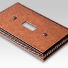 Amerelle Georgian Single Duplex Cast Metal Wallplate in Tumbled Aged