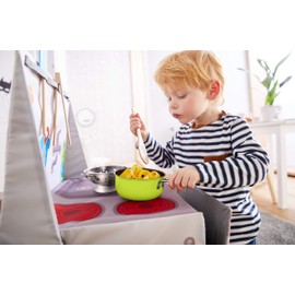 HABA 305133 Italian Kitchen Cooking Set, Accessories for Children's Kitchen, with Cooking Pot and Many Toy Foods, Toddler Toy from 3 Years, Perfect for Role Play