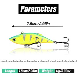 Balifly Lipless Crankbait Rattle Trap Topwater Fishing Lures Long Casting Distance for Bass Walleye Trout Musky Freshwater Saltwater Fishing Gear 2.96in/0.39oz FS/YE-06(A2,5pcs)
