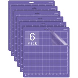 Gwybkq Cutting Mat for Cricut Explore Air 2/Maker 6 Pack Strong 12x12 Purple Adhesive Sticky Non-Slip Cut Mats for Silhouette Cameo 4/3/2/1 Replacement Accessories for Crafts