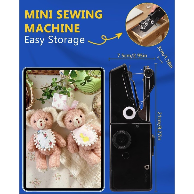 Handheld Sewing Machine, Portable Sewing Machines, Easy Operate Mini Sewing