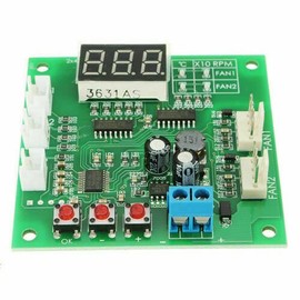 PWM 2 Channel 4 Wire Cooling DC 12/24/48V Fan Temperature Controller Motor Speed by DIY