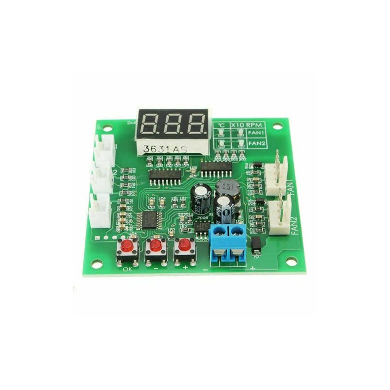PWM 2 Channel 4 Wire Cooling DC 12/24/48V Fan Temperature