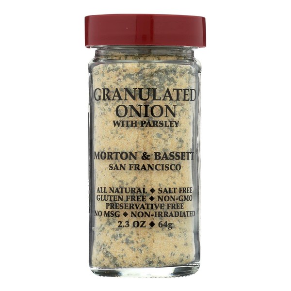 Morton and Bassett Seasoning - Onion with Parsley - Granulated - 2.3 oz - Case of 3