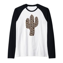 Western Leopard print cactus graphic used Vintage Retro Raglan Baseball Tee