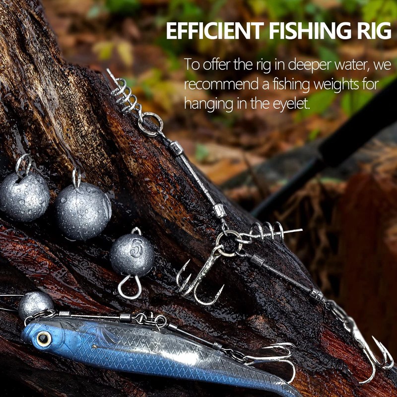 THKFISH Shallow Rig Pike Stinger Systems Treble Fishing Hooks for