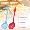 Jingmore 6 Pcs Silicone Slotted Spoons Large Skimmer Spoons for