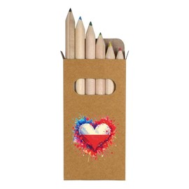 Azeeda 6 x 'Love Poland' Short 85mm Pencils/Coloured Pencil Set (PE00065346)