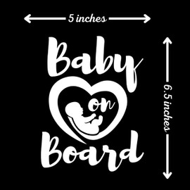 Baby on Board Signs for Car, 6.5 x 5 Baby on Board, Waterproof and UV-Resistant Baby on Board Sticker, Durable Baby Sign for Safety Awareness, Easy to Apply for Window or Bumper