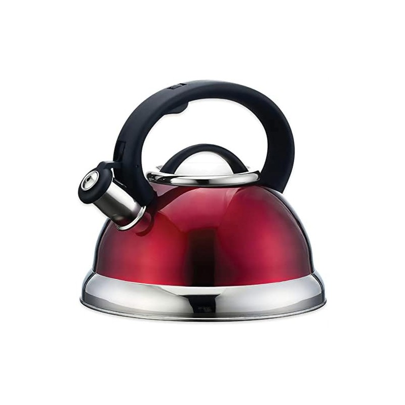 EUROSTAR EK41R 2.8L Stainless Steel Whistling Tea Kettle, Red