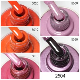 V VENALISA VENALISA 10 ML Orange Pink Gel Nail Polish Set with DIY Nail tips Kit, 5 Pcs Glitter Gel Polish Color High Gloss Soak Off U V Nail Manicure Salon DIY