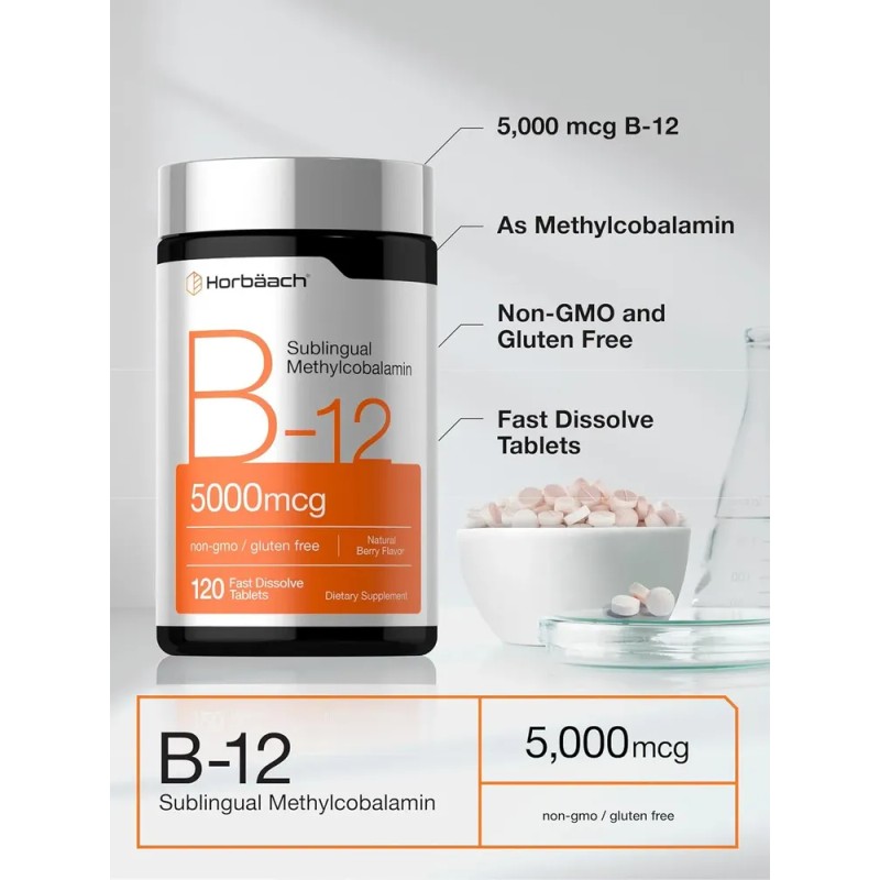 Metilcobalamina Vitamina B12 Sublingual 120 Tabletas Ok B71