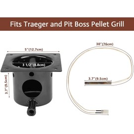 Upgraded 2.0 RPM Auger Motor, Fire Burn Pot and Hot Rod Ignitor, Grill Induction Fan for Traeger and Pit Boss Pellet Grill, Fire Pot Replacement for Traeger Parts Replacement, with Ash Remover, Screws