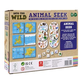 Shuffle Into The Wild Animal Seek - A Wild Game of Hunt & Seek Around The World, For 2-4 Players, Suitable For Ages 3+
