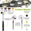 Keadic 240 Sets 4mm 5/32” Thickened Grommets Eyelets with 4 Pcs Install Tools Assortment Kit,  Bronze Silver Gold Gun Black Metal Eyelet Grommet for DIY Leather Clothing Shoe Bags Crafts