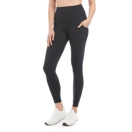 Danskin Women's Pacesetter 7/8 Ankle Leggings, Black Salt, Small