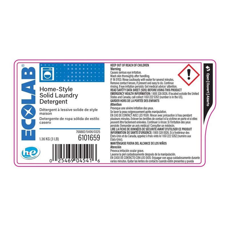 Ecolab Home-Style Laundry Detergent- 3 LB