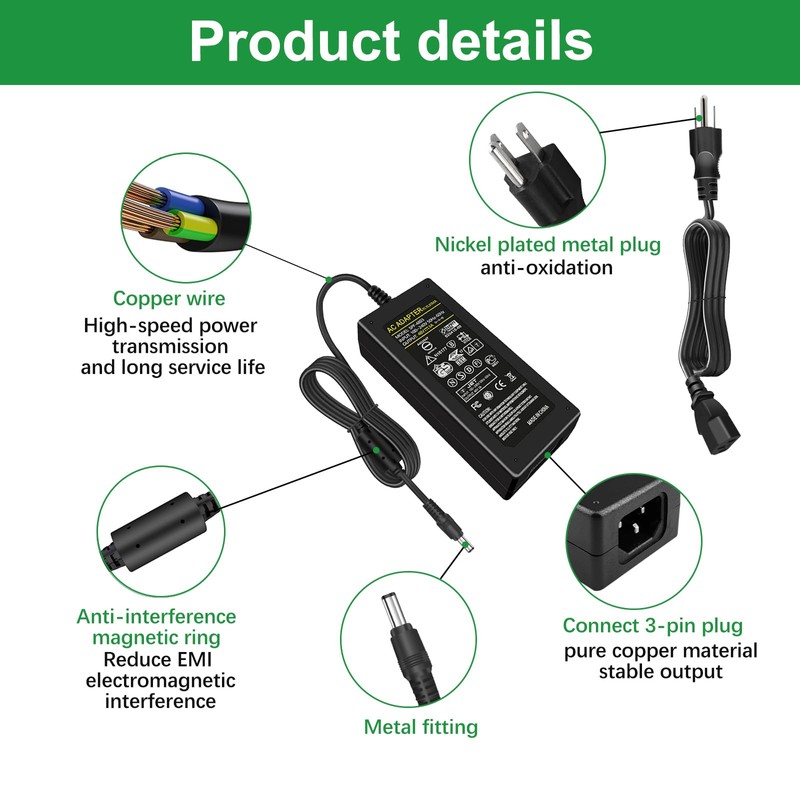 48v Power Supply 48V 3A Power Adapter AC 100-240V to