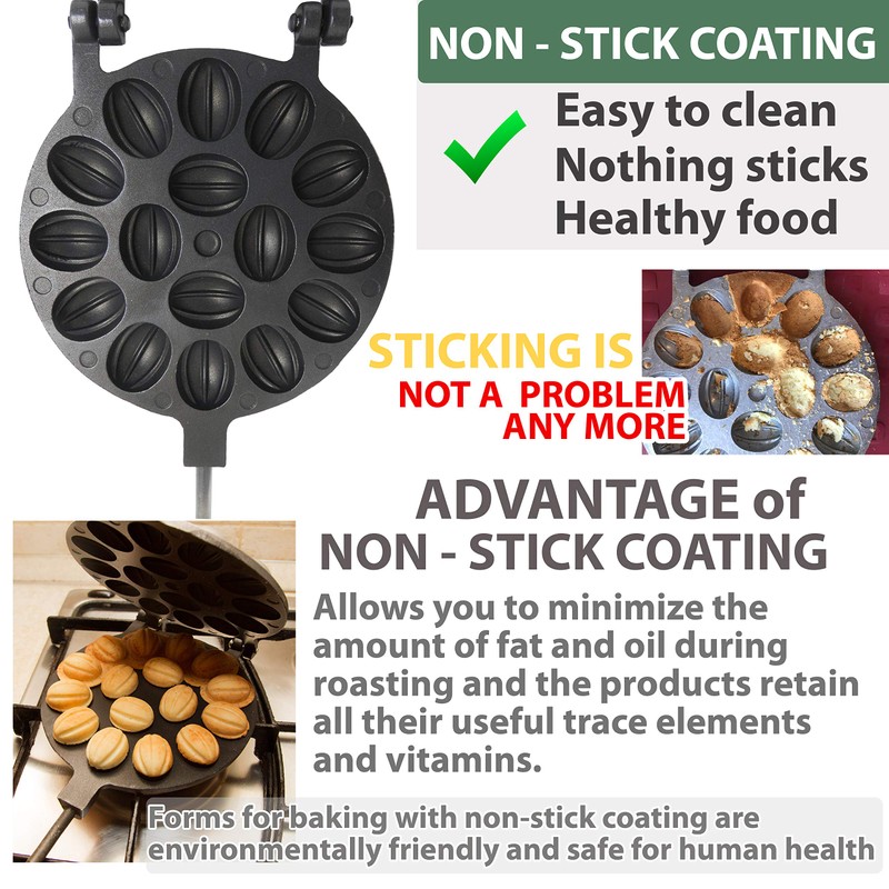 Walnut Cookie Mold Maker 16 non-stick - Oreshki Mold Maker