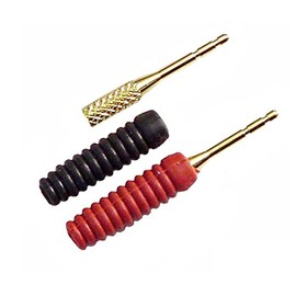 Speaker Pin Connector Twist Crimp 8 Pack Gold Tool-less 4 Pair 16 AWG ga Straight Pins Digital Audio Signal Component Connector Locking, Tooless Wire